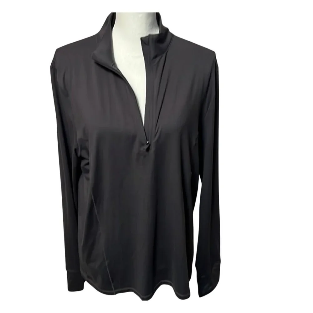 Fabletics Womens Half-Zip Phoenix Black Mid-Layer Top XXL Moisture-Wicking NEW - Picture 2 of 16